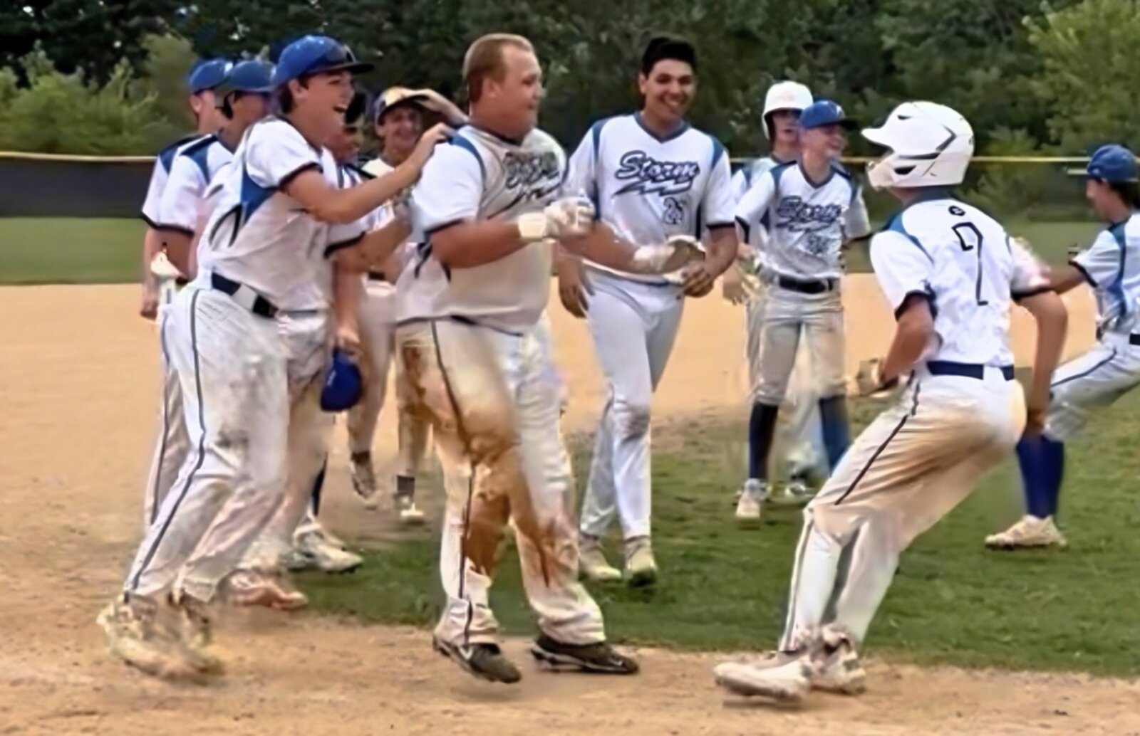 Gavin celebrating with his teammates